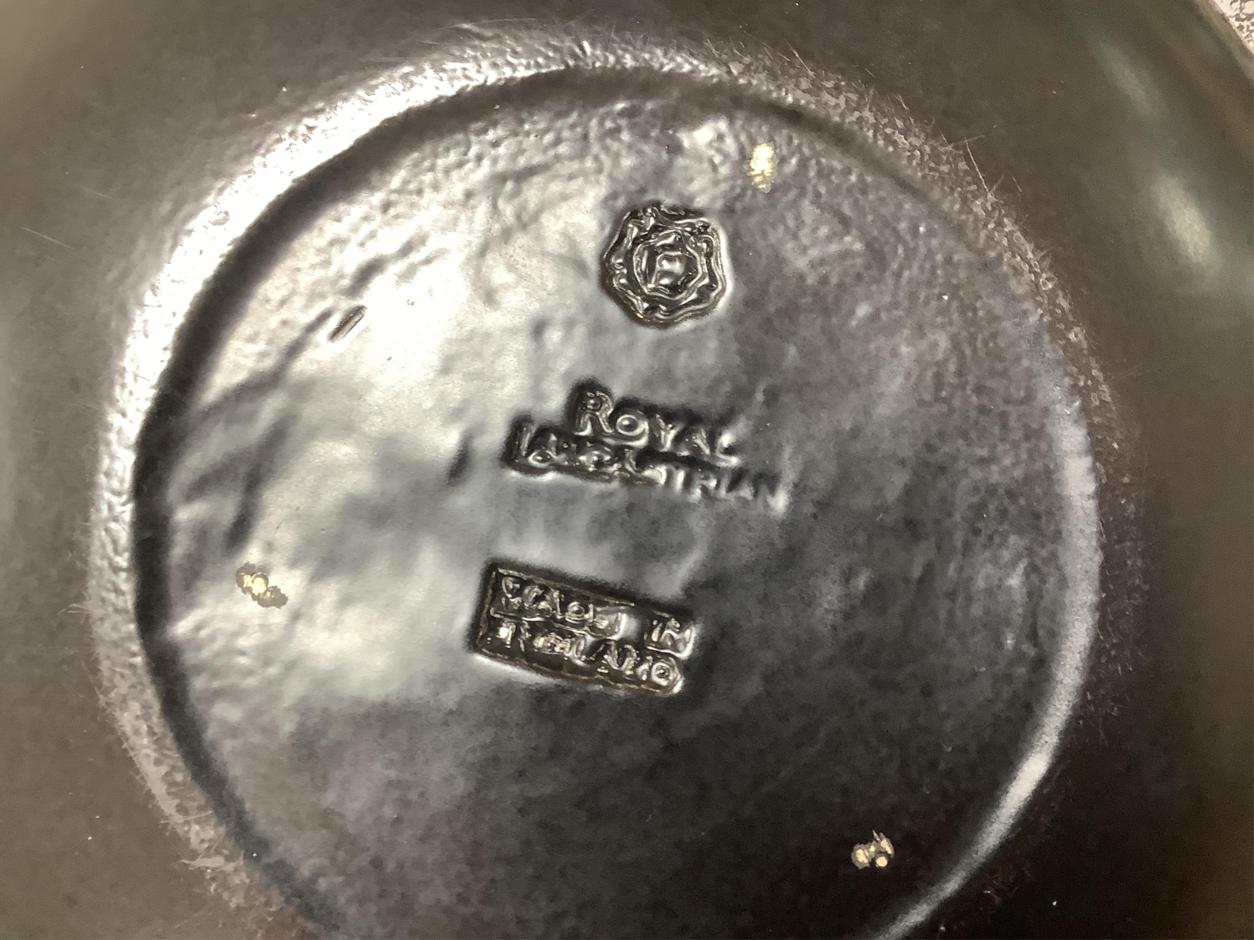 A Royal Lancastrian bowl with stylised decoration, 32cm wide
